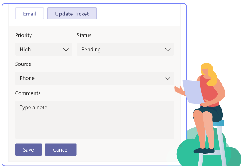 Update the existing ticket